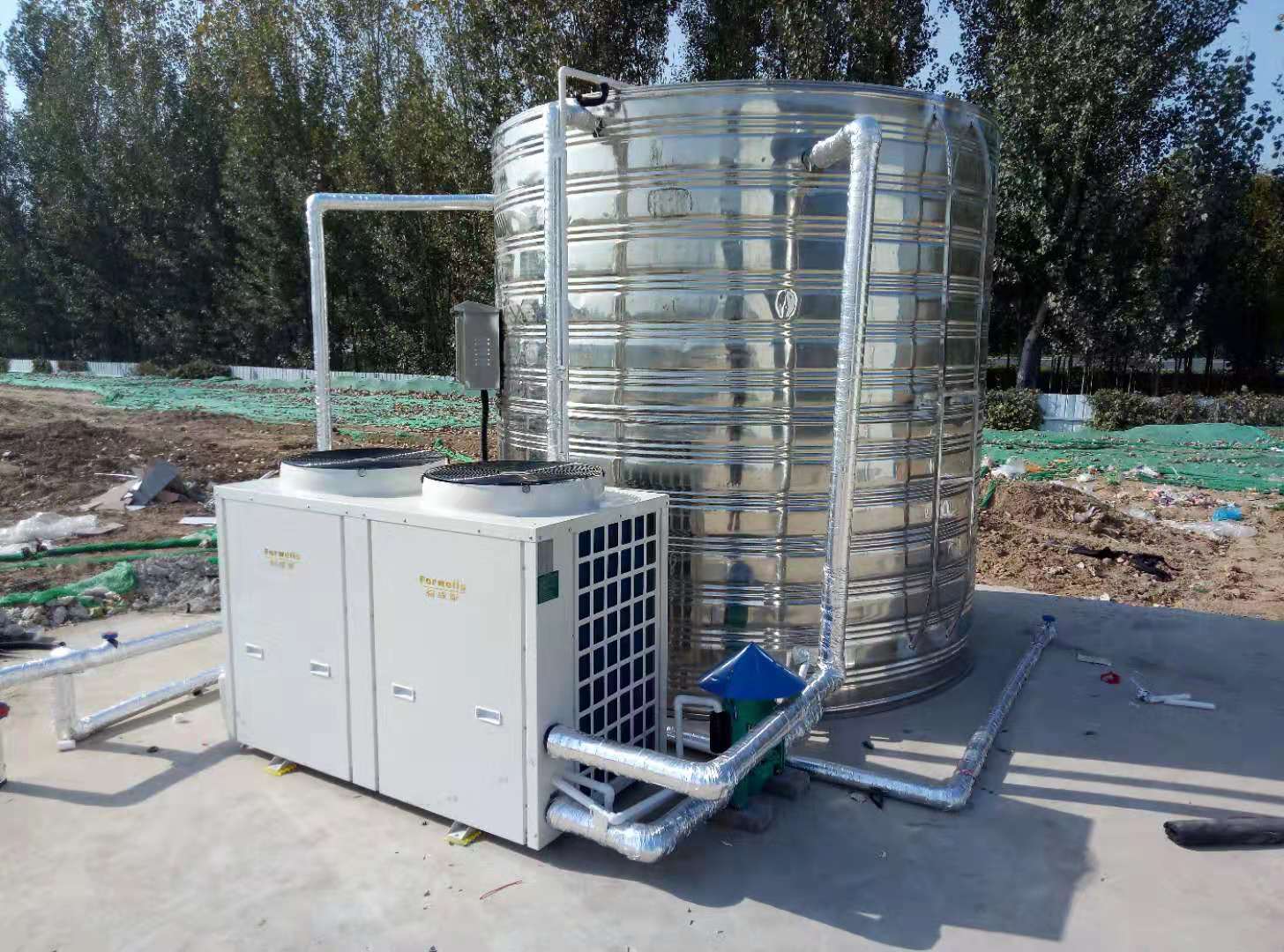 本公司簽約中國建筑**工程局熱水系統(tǒng)，安裝完畢！